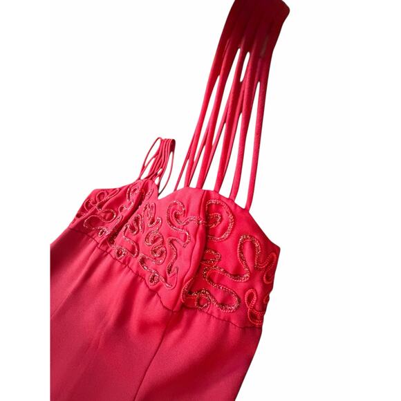 Celavie Collection Red Gown with Sequin Embellishment - Picture 15 of 16